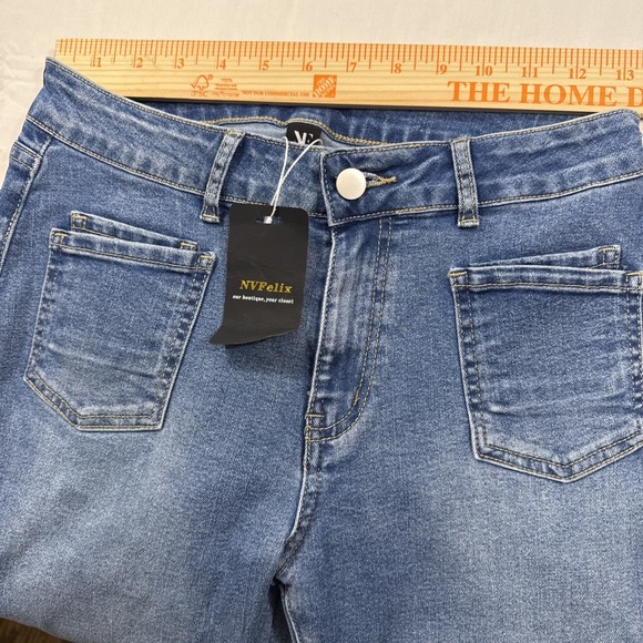 JEANS BOOT CUT   Women MEDIUM SEE PICS Blue  NVFELIX‎ BOUIIQUE NWT - Picture 5 of 9